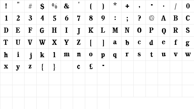 ChoreaSSK Regular font glyphpreview