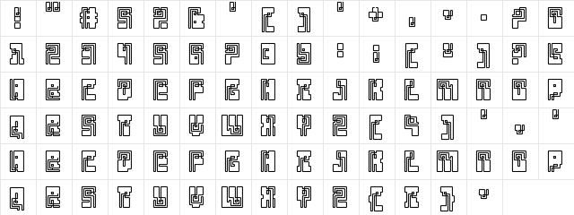 Klein Bottle Regular font glyphpreview