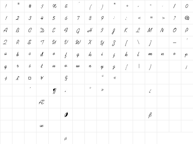 Sedated 1 Regular font glyphpreview