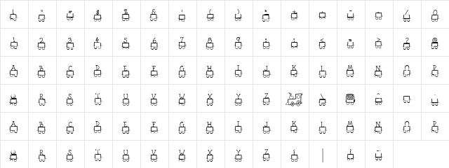 LD Choo Choo Regular font glyphpreview