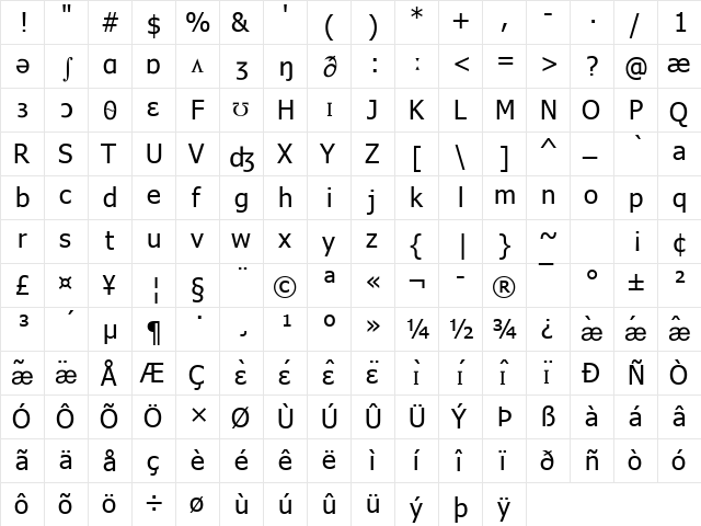 Techland Regular font glyphpreview