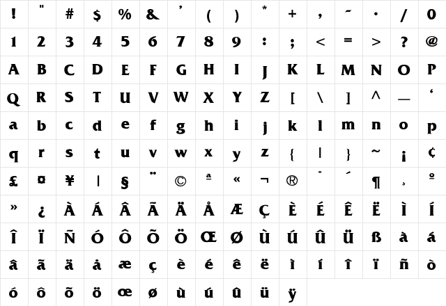 Fortney Bold Bold font glyphpreview