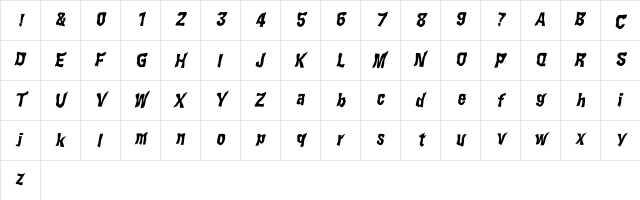 WILD2 Ghixm NC Bold Italic font glyphpreview