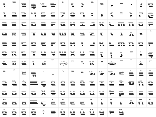 Ozda Gradient Leftalic Italic font glyphpreview