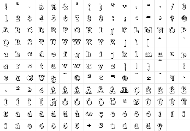 EugeneBeckerShadow-Medium Regular font glyphpreview