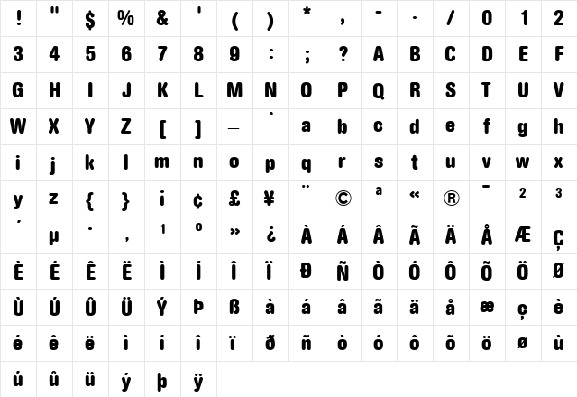 AGRoundedBold-CondensedBook Book font glyphpreview