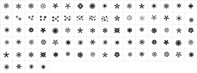 DH Snowflakes Regular font glyphpreview