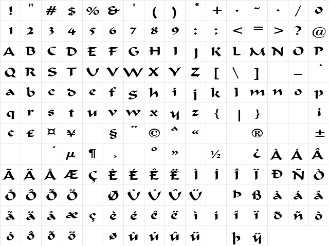 Sunflower 4 Regular font glyphpreview