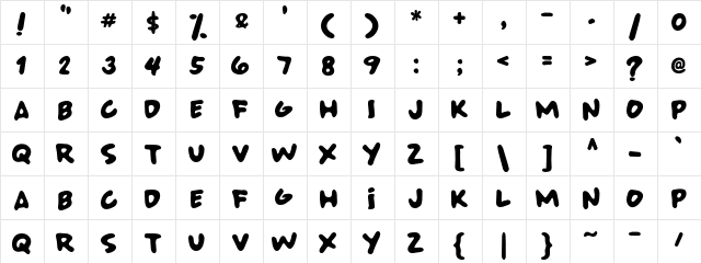 SUPER BAD FONT Regular font glyphpreview