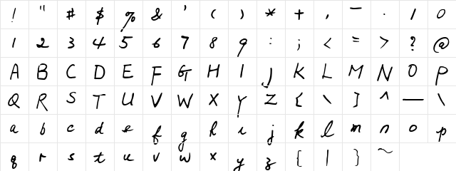 Mumsies Regular font glyphpreview