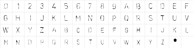 Stencilcase Regular font glyphpreview