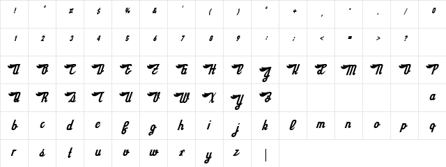 Sloe Gin Rickey Regular font glyphpreview