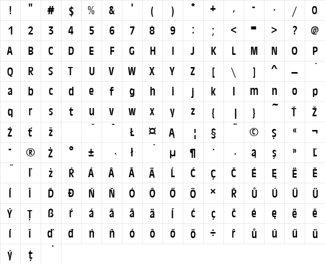 AntiqueOliTEECon Regular font glyphpreview