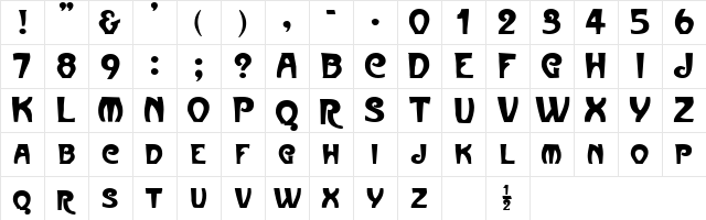 FrenchBean Regular font glyphpreview