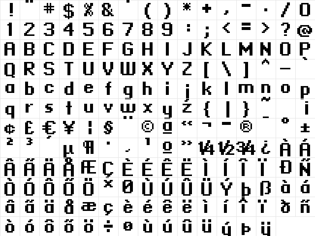 standard 09_66 Regular font glyphpreview
