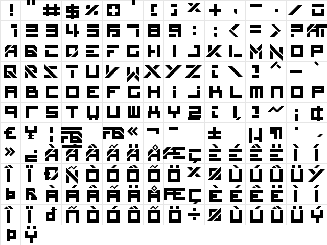 Filthy Bassline Regular font glyphpreview