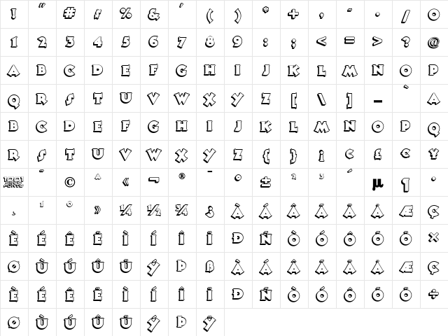 Tooney Noodle NF Regular font glyphpreview