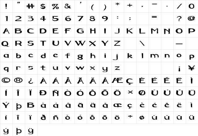 FZ HAND 3 EX Normal font glyphpreview