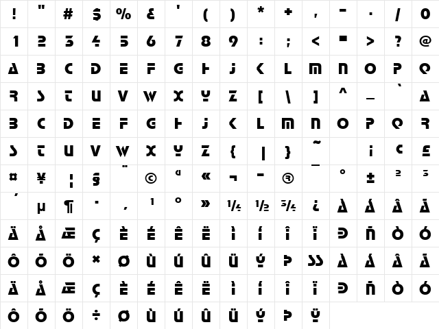 StopD Regular font glyphpreview