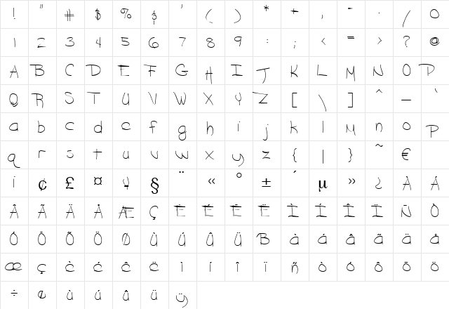Sirene Regular font glyphpreview