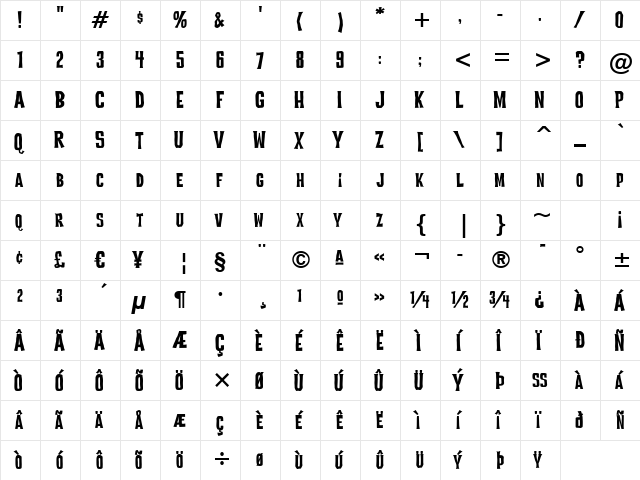 Devil Dog BTN Regular font glyphpreview