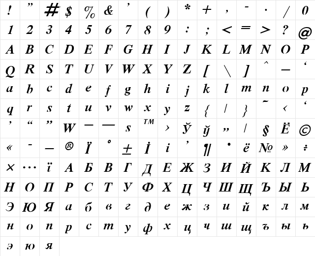 Respect Bold Italic font glyphpreview