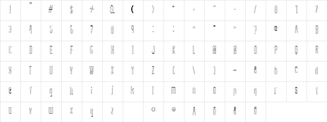 defatted milk Outline font glyphpreview