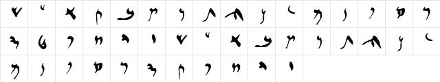 Elephantine Aramaic font glyphpreview