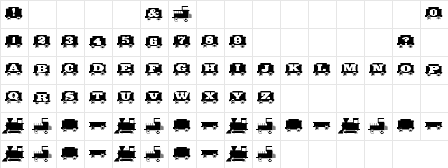 Ooty Express Regular font glyphpreview