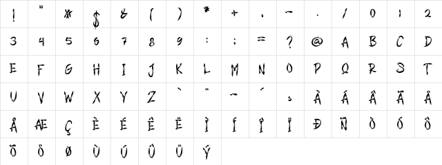 SILVERFANG Regular font glyphpreview