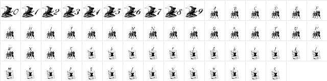 Iconus Americanus Regular font glyphpreview