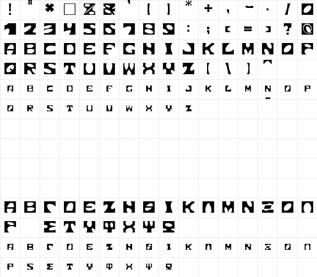 Square circle Regular font glyphpreview