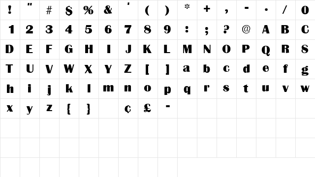 BurinSSK Regular font glyphpreview