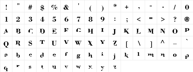 Kishint Mild Regular font glyphpreview