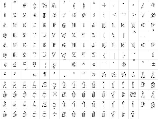 SprocketDeluxe BT Regular font glyphpreview