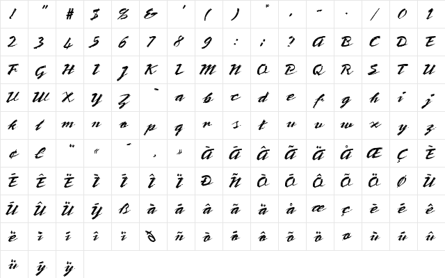 PT Quill Normal font glyphpreview