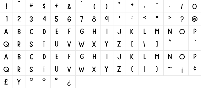 Lavigne Regular font glyphpreview