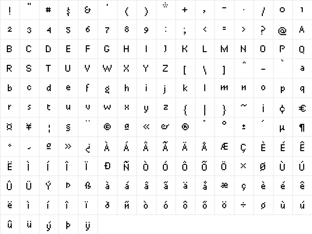 Fundamental Regular font glyphpreview