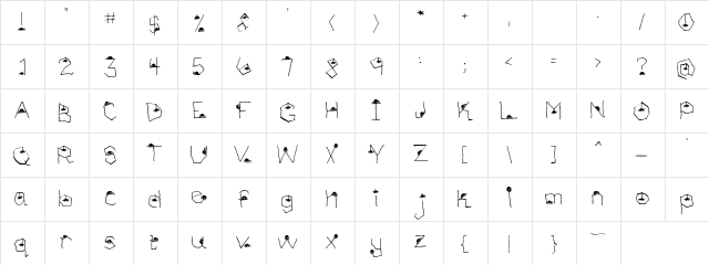 Spider regular font glyphpreview