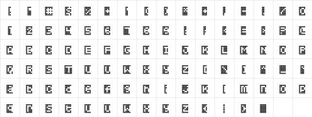 Squarodynamic 10 Regular font glyphpreview
