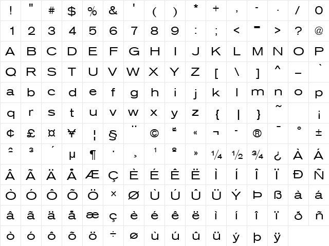 Sage Extended Regular font glyphpreview