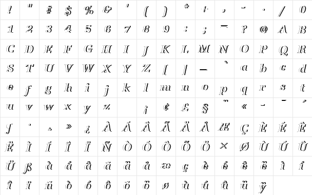 URWLatinoTBolItaRe1 Regular font glyphpreview