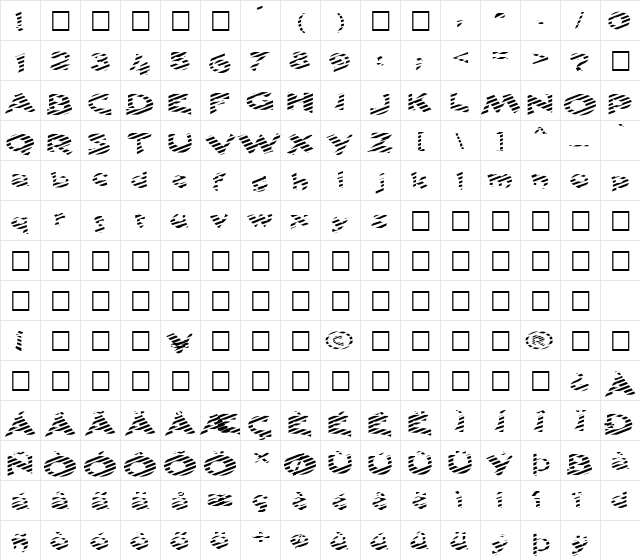 FZ JAZZY 11 STRIPED EX Normal font glyphpreview