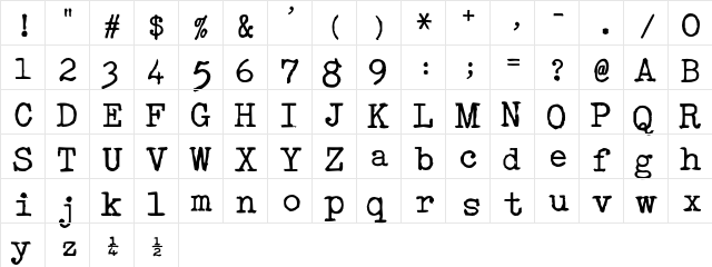 AcousticBass Regular font glyphpreview