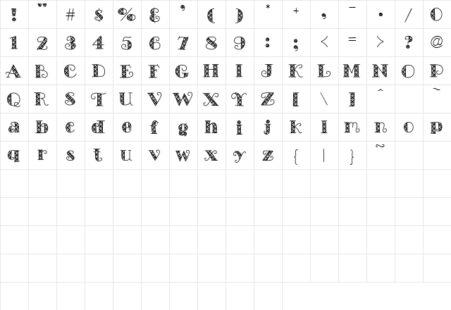 Scrap Plaid Regular font glyphpreview