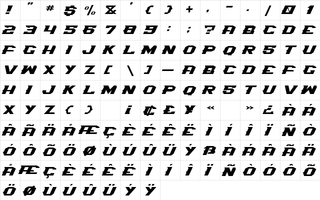 Spiky-016 Regular font glyphpreview