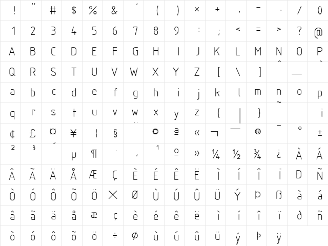 SWIsot1 Regular font glyphpreview
