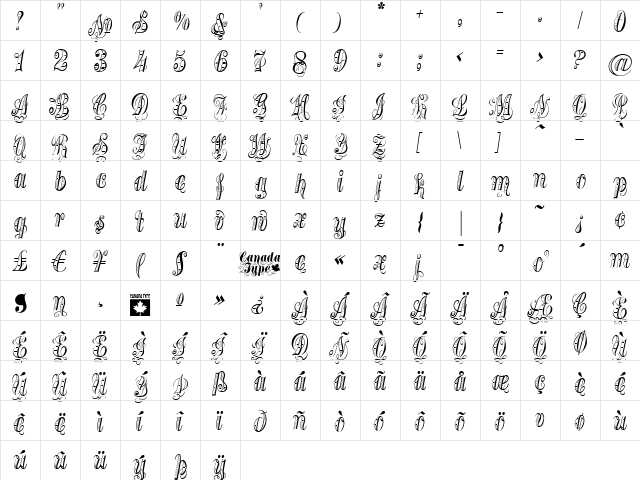 Treasury Gold Regular font glyphpreview