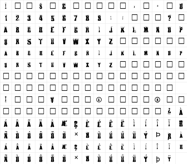 FZ WARPED 22 Normal font glyphpreview