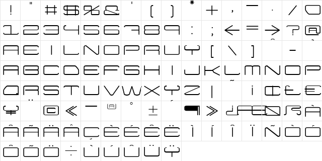 Alert-CodeOne Regular font glyphpreview